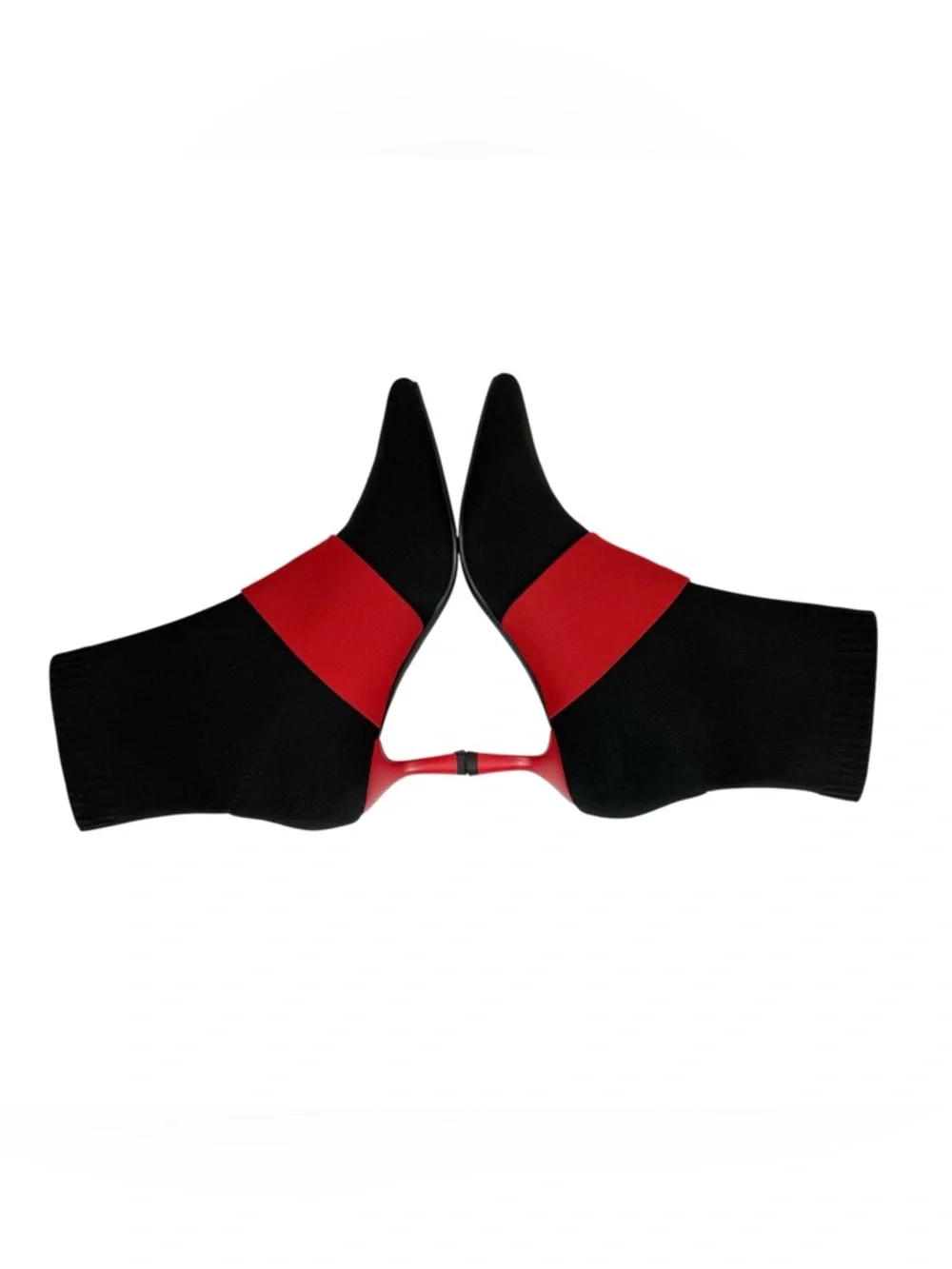 Vivaia Athena Pointed Toe Ankle Heel‎ Boot Bow Detail Black Ruby Red Size 9/40